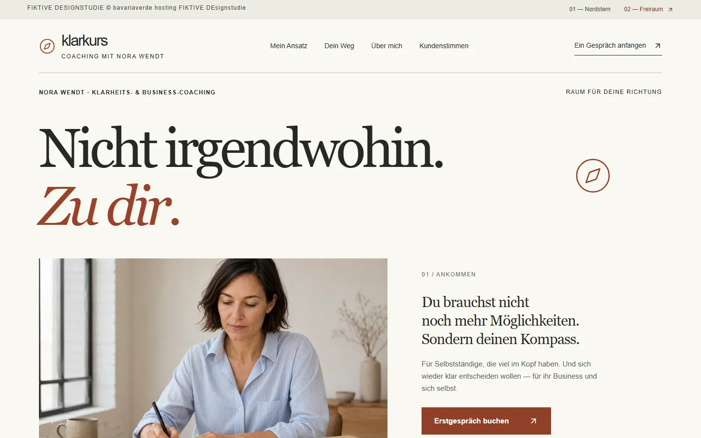 Musterseite Klarkurs Coaching in der hellen Gestaltung Freiraum